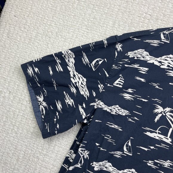 Jachs New York Shirt Men’s XL Blue Palm Tree Sail Boat AOP Short Sleeve Hawaiian - Picture 3 of 14